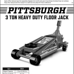 HARBOR FREIGHT 56624 Pittsburgh 3 Ton Heavy Duty Floor Jack manual Image