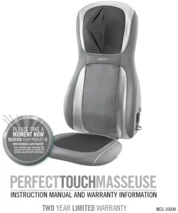 Homedics MCS-1000H Perfect Touch Masseuse Manual Image