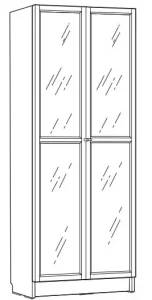 IKEA BILLY Bookcase with OXBERG Glass Doors Manual Image