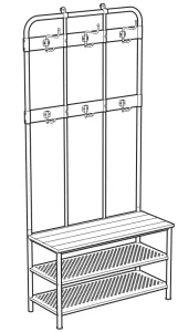 IKEA PINNIG Coat Rack with Shoe Storage Bench manual Image
