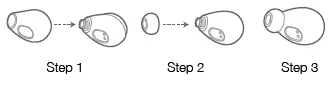 Adding the correct size bud to earphones