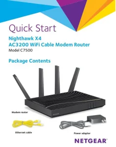 Nighthawk X4 AC3200 WiFi Cable Modem Router C7500 Manual Image