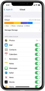 Manage Apple ID and iCloud settings manual Image