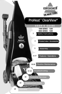 Bissell 1699/ 8905 Series ProHeat ClearView manual Image