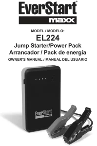 EverStart EL224 600 Peak AMP Lithium-Ion Jump Starter/Power Pack manual Image