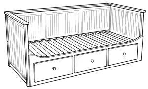IKEA HEMNES Day Bed Frame 3 Drawers Manual Image