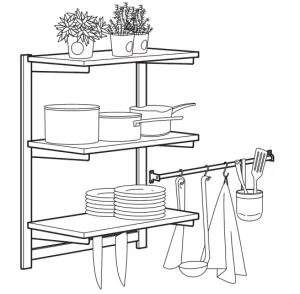 IKEA KUNGSFORS Stainless Steel Shelf manual Image