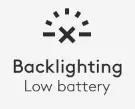 Low battery backlighting