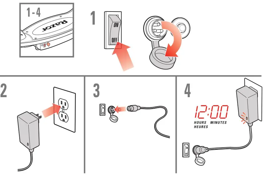 Charging the battery using a power outlet