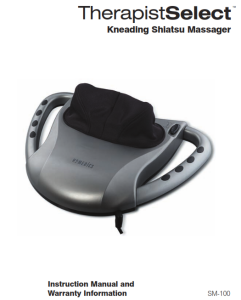 Homedics SM-100 Therapist Select Kneading Shiatsu Massager manual Image