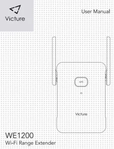 Victure WE1200 Wi-Fi Range Extender Manual Image