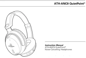 audio technica ATH-ANC9 QuietPoint Noise Cancelling Headphones manual Image