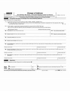 IRS Address Change Form 8822 manual Image