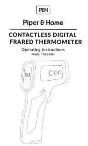 Piper Home TG8818N Contactless Digital Infrared Thermometer Manual Image