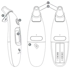 Kinsa Smart Ear 1-Button Thermometer Manual Image