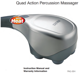 Homedics PAQ-30H Quad Action Percussion Massager Manual Image