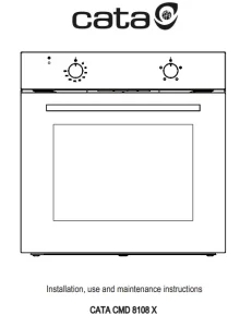 cata CMD 8108 X Electric Oven Manual Image