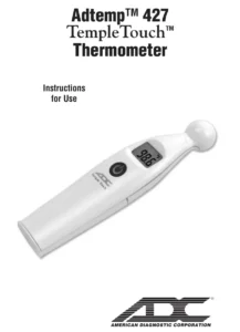 ADC Adtemp 427 TempleTouch Thermometer Manual Image