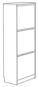 IKEA 102.427.39 BISSA Shoe Cabinet with 3 Compartments Manual Image