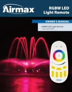 Airmax RGBW LED Light Remote Manual Image