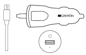 CANYON Car Charger with a Built-In Micro USB Cable Manual Image