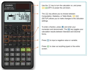 CASIO fx-300ES Plus 2nd Edition Standard Scientific Calculator Manual Image