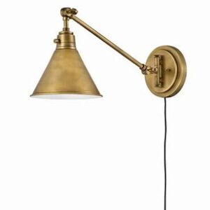 HINKLEY 3690 Arti Small Single Light Sconce Heritage Brass with Clear Glass Manual Image