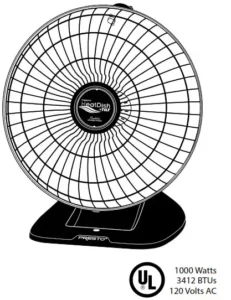 PRESTO HeatDish Plus Tilt Parabolic Electric Heater Manual Image