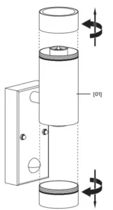 SCREWFIX 6213R Outdoor Up and Down Wall Light with PIR Sensor Stainless Steel Manual Image