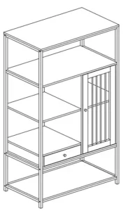 THE HOME DEPOT 31.4 in. W Brown Vintage Bookcase and Bookshelf Manual Image