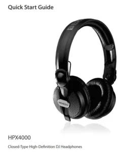 behringer HPX4000 Closed-Type High-Definition DJ Headphones Manual Image