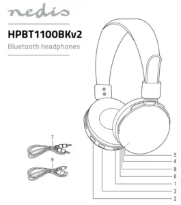 nedis Bluetooth Headphones HPBT1100BKv2 Manual Image