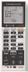 MITSUBISHI ELECTRIC MSZ-FS Remote Control Manual Image