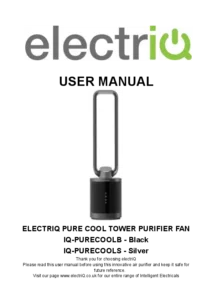 electriQ Pure Cool Tower Purifier Fan Manual Image