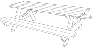 ULINE 8′ DELUXE Wooden Picnic Table H-6577 Manual Image