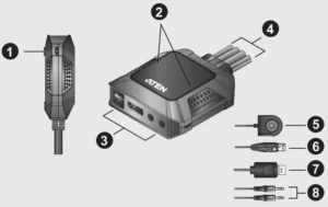 ATEN 2-Port USB DisplayPort Cable KVM Switch CS22DP Manual Image