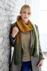 LION BRAND Wool-Ease Cakes Woodruff Scarf L80388 Manual Image
