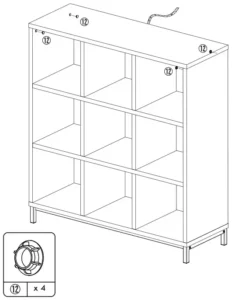 VENDOOR 9 Cube Storage Organizer with Metal Base BH48-048-099-37 Manual Image