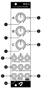 joranalogue 3+1 Channel Voltage Controlled Audio Mixer MIX 3 Manual Image