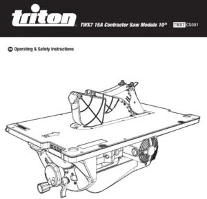 triton 15A Contractor Saw Module 10″ TWX7 Manual Image