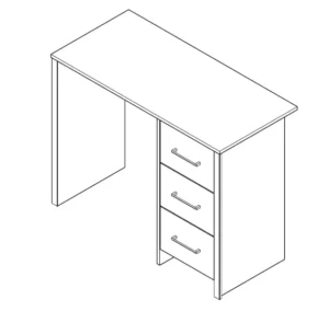 HelpDesk 3 Drawer Pedestal Desk Manual Image