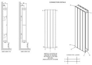MORETTI Vertical Flat Tube Radiator V10 V20 Manual Image