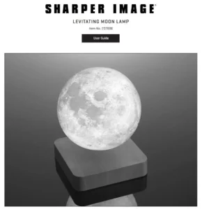 SHARPER IMAGE Levitating Moon Lamp 207806 manual Image
