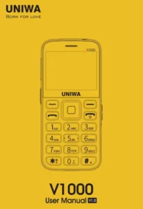 UNIWA Elder Mobile Phone V1000 Manual Image