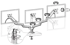 Fellowes Platinum Series Triple Monitor Arm 8042601 Manual Image