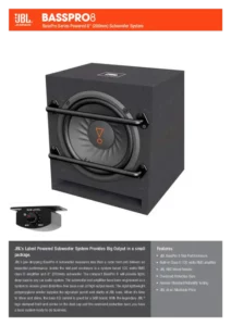 JBL Powered 8″ 200mm Subwoofer System BassPro8 Manual Image